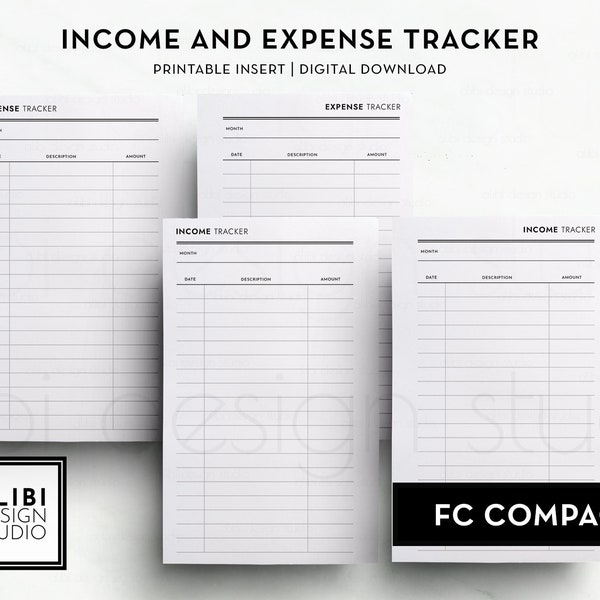 FC Compact, Budget Planner Expense Tracker Income Tracker Financial Planner Spending Tracker Franklin Covey Compact Printable Planner Insert