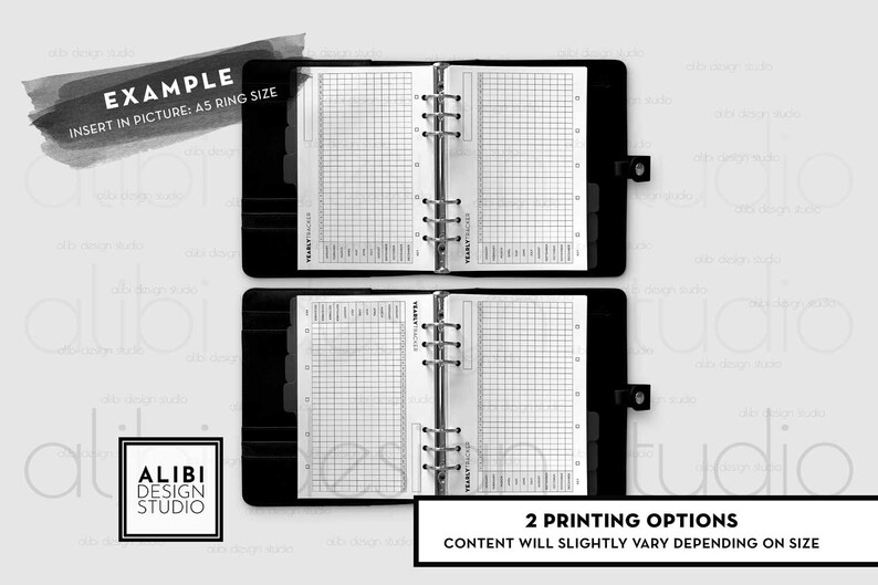 A6 Yearly Tracker Habit Tracker A6 Printable Planner Inserts | Etsy