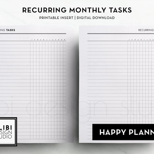 Happy Planner Tracker Printable Inserts Column Inserts - Etsy