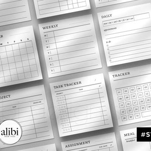 Printable Sticky Notes, Printable Planner Cards - 66 Designs | Minimalistic and functional printable planner accessories | #ST01