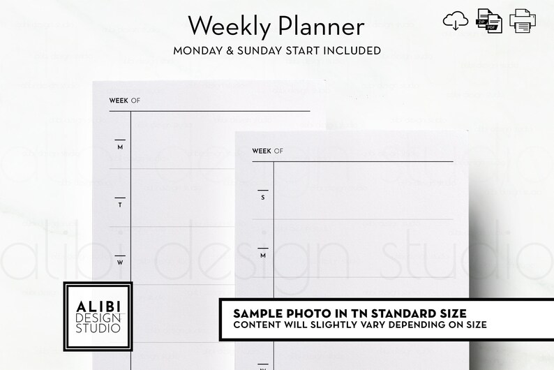 HP MINI Weekly Planner Weekly Overview Week on One Page MINI - Etsy