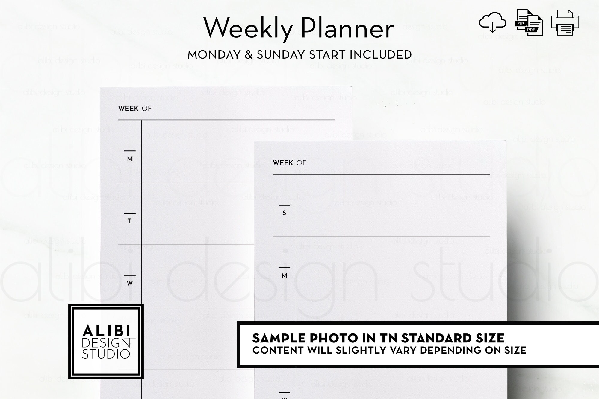 HP MINI Weekly Planner Weekly Overview Week on One Page MINI Happy ...