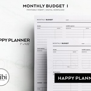 Happy Planner Monthly Budget Financial Planner Finance Overview Budget ...