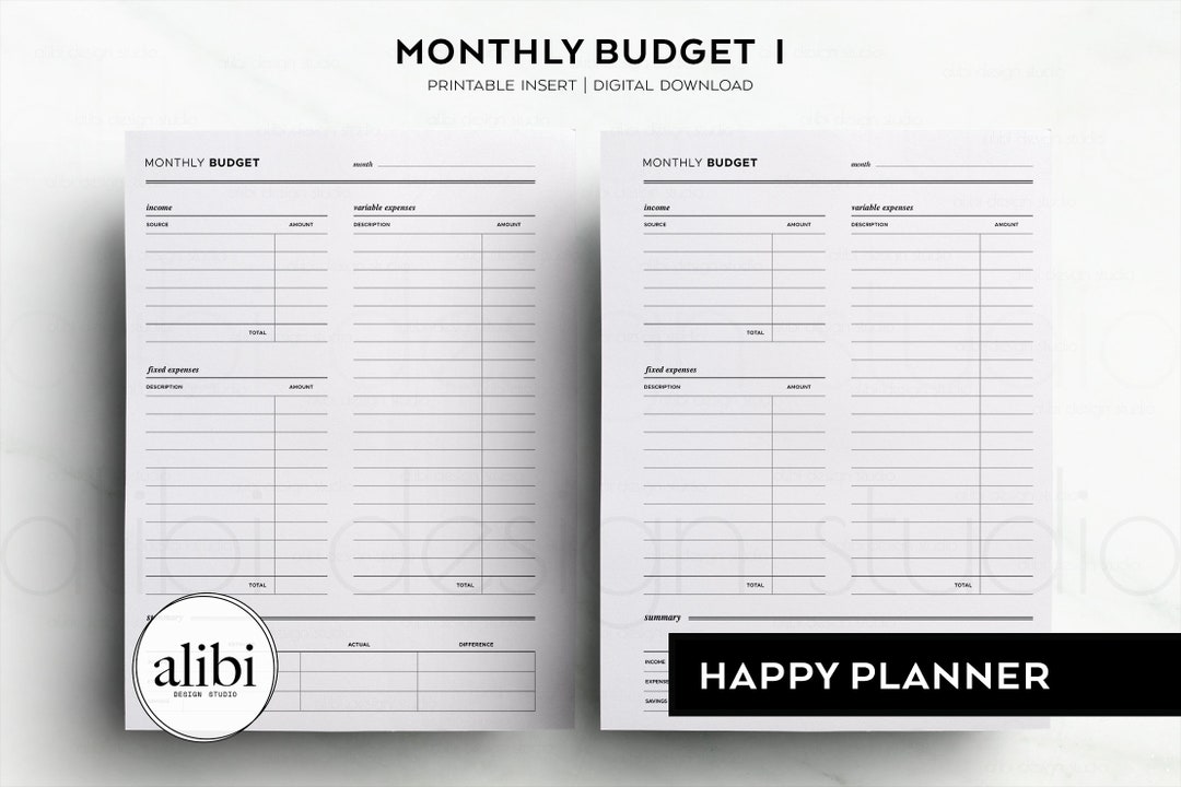 Happy Planner Monthly Budget Financial Planner Finance Overview Budget ...