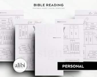 Personal Printable Bible Reading - Bible Study Old and New Testament Tracker Personal Printable Planner Inserts