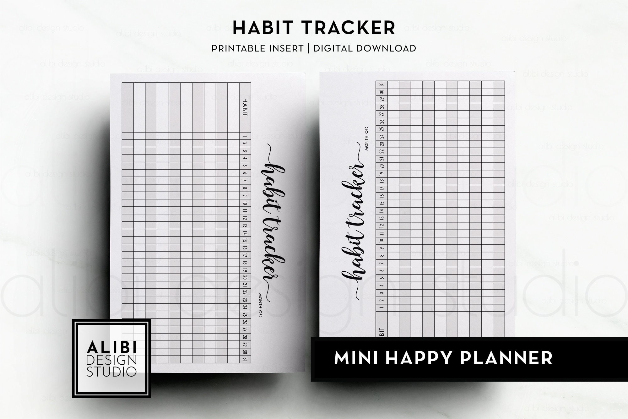 HP Mini Horizontal Monthly Planner Month at a Glance Monthly - Etsy