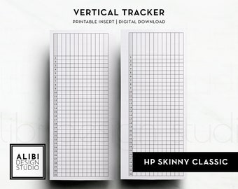 Skinny Classic Happy planner gewoonte tracker maandplanner half vel HP verticale tracker afdrukbare plannerinzetstukken