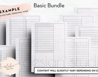 HP MINI Essential Printable Inserts MINI Happy Planner Printable Basic Bundle Grid Paper Dot Grid Lined Paper