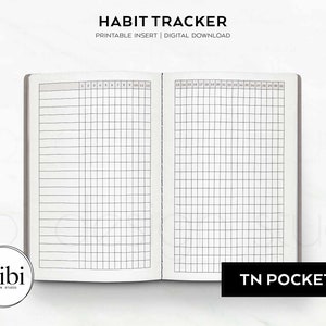 Pocket TN Habit Tracker Monthly Planner Monthly Tracker Pocket Travelers Notebook Printable Inserts Monthly Overview TN Refill