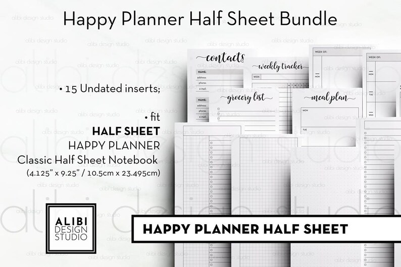 Happy Planner Half Sheet Starter Bundle Daily Planner Monthly Etsy