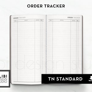 Standard TN, Online Order Tracker, Purchase Tracker, Travelers Notebook Purchase Log Delivery Tracker Shopping Tracker | Expense Tracker