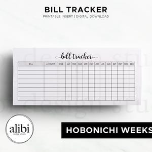 Planificador financiero Hobonichi Weeks con seguimiento de facturas, inserto imprimible y organizador de presupuesto (descarga digital) imagen 1