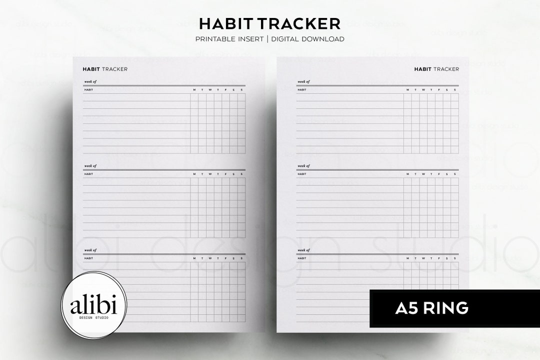 A5 Habit Tracker Weekly Planner Routine Tracker Skincare A5 Printable ...