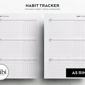 A5 Habit Tracker Weekly Planner Routine Tracker Skincare A5 Printable Planner Inserts