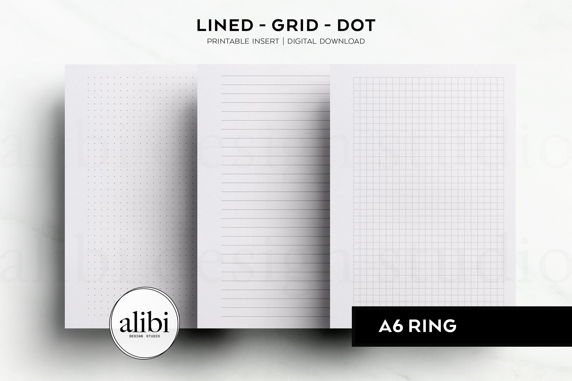A6 Grid Paper Dot Grid Lined Paper Printables A6 Printable Planner ...
