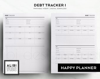 Happy Planner Debt Tracker Debt Payoff Financial Planner Money Management Debt Snowball  HP Classic Printable Planner Inserts