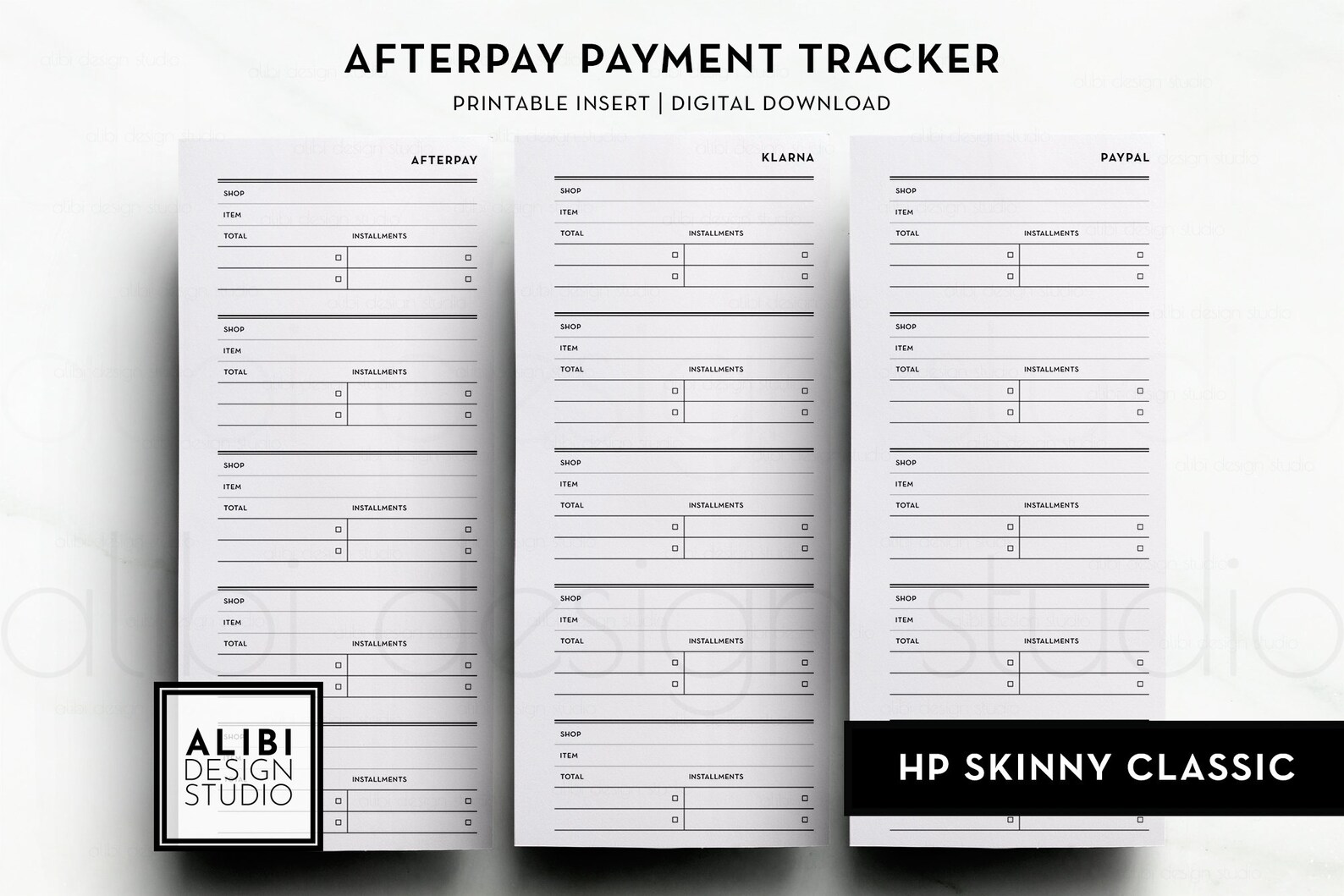 Skinny Classic Happy Planner HP Half Sheet Afterpay Payment | Etsy