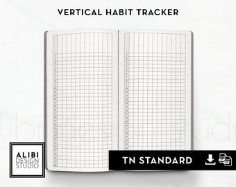 Standard TN Habit Tracker Traveler's Notebook Monthly Tracker, TN Printable Inserts - Monthly Planner - Minimal Routine Tracker