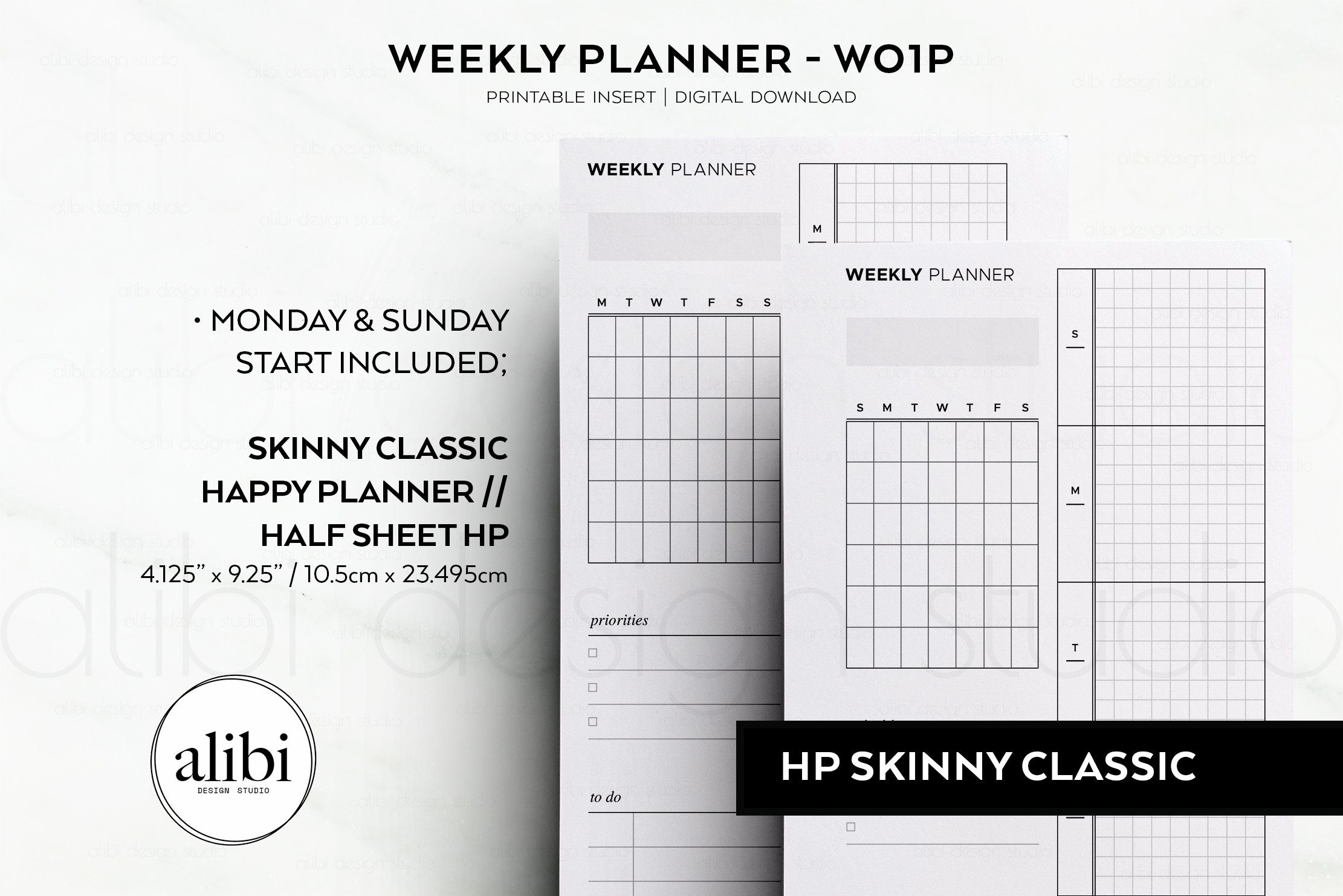 Skinny Classic Happy Planner Weekly Planner Week on 1 Page Monthly ...