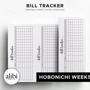 Planificador financiero Hobonichi Weeks con seguimiento de facturas, inserto imprimible y organizador de presupuesto (descarga digital) imagen 5