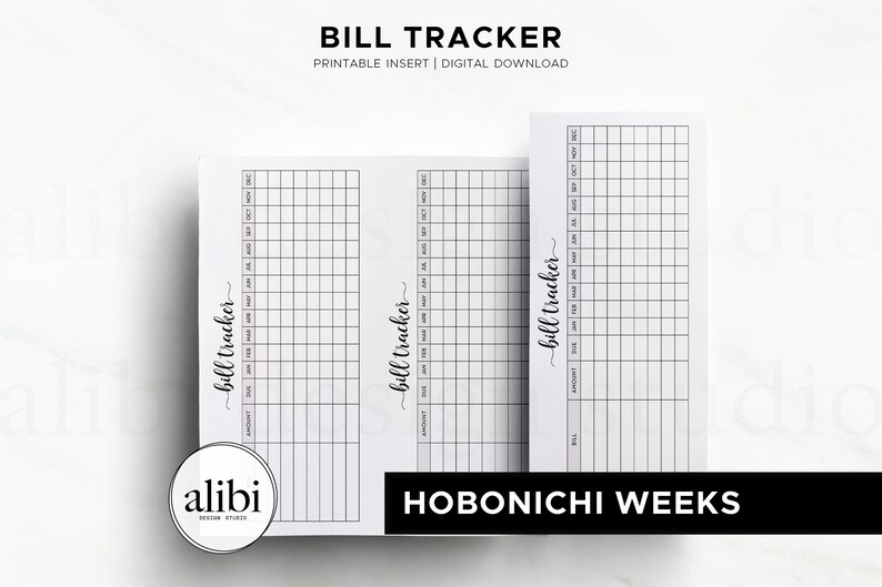 Planificador financiero Hobonichi Weeks con seguimiento de facturas, inserto imprimible y organizador de presupuesto (descarga digital) imagen 5