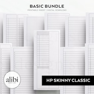 Skinny Classic Happy Planner Printable Inserts Grid Paper, Dot Grid, Lined Paper & Daily Planner