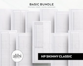 Skinny Classic Happy Planner Printable Inserts Grid Paper, Dot Grid, Lined Paper & Daily Planner
