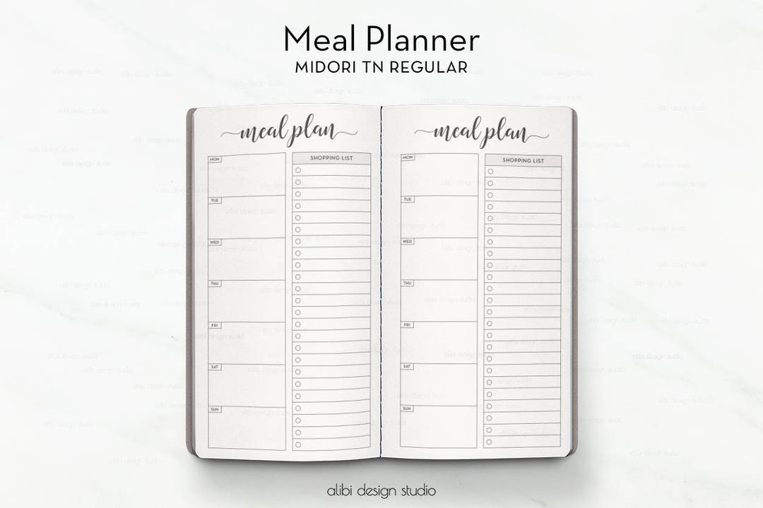 Standard TN Meal Planner Weekly Planner for Traveler's Notebook ...