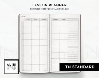 Standard TN Lesson Planner Student Planner Travelers Notebook Teacher Planner Weekly Lesson, Academic Planner | Weekday MON - FRI