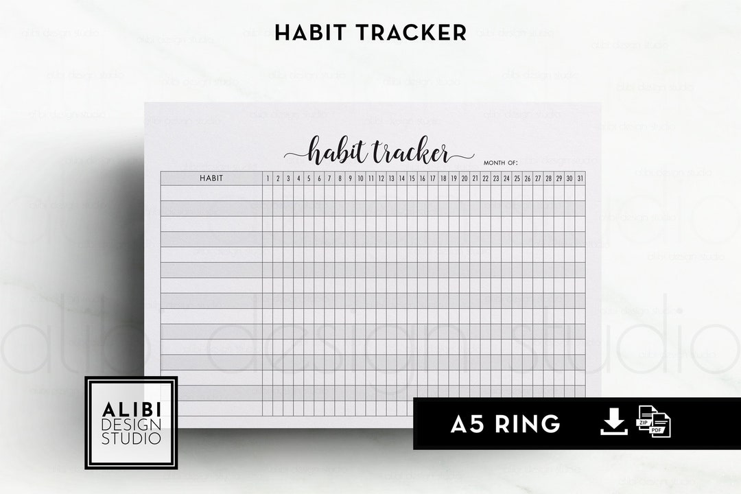A5 Habit Tracker Monthly Planner A5 Printable Planner Inserts Routine ...