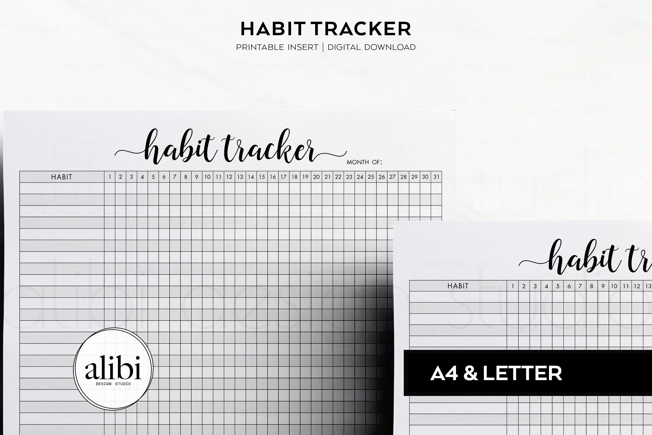Habit Tracker A4 US Letter Printable Monthly Planner - Etsy