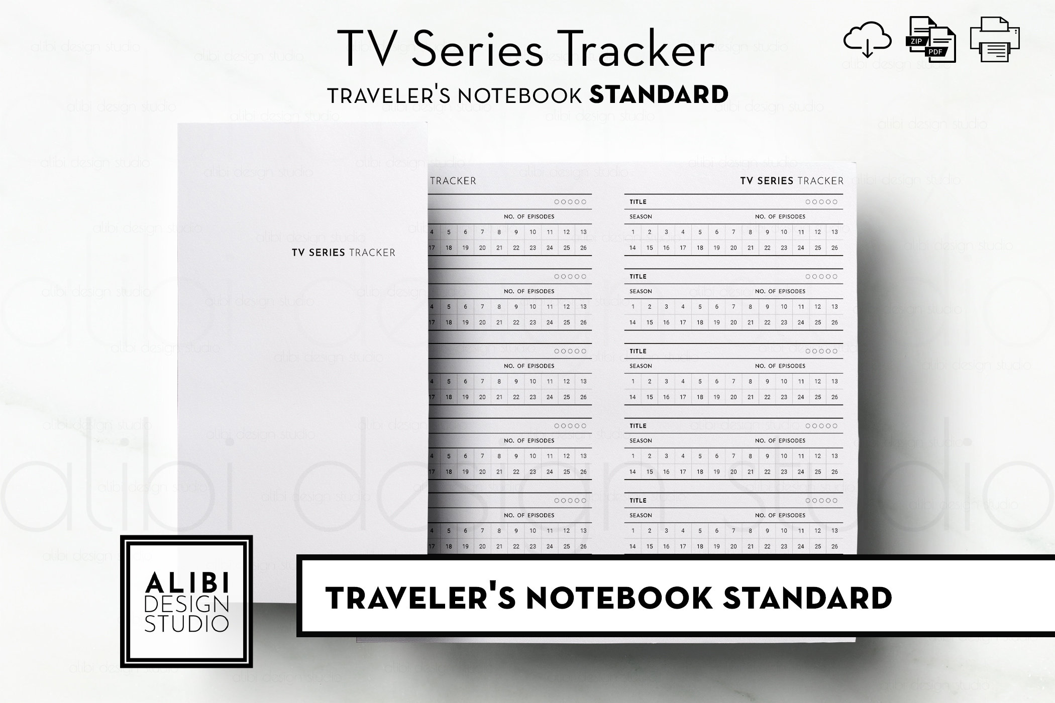 Standard TN TV Show Tracker Travelers Notebook Printable Inserts ...