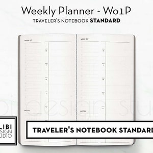 Standard TN Weekly Planner Week on One Page Travelers Notebook Printable Inserts Weekly Agenda Weekly Overview To Do List | Wo1P
