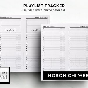 Hobonichi Weeks Playlist Tracker Music Tracker Podcast Tracker Hobo Weeks Printable Inserts Music List