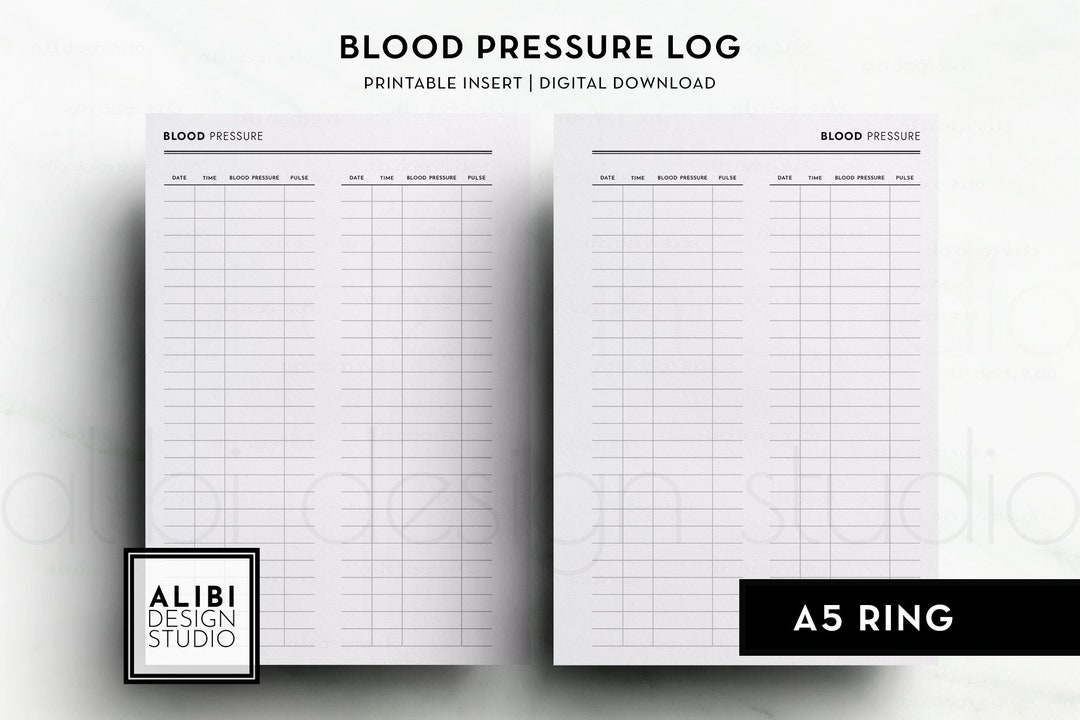 A5 Blood Pressure Tracker Medical Planner Blood Pressure Log A5 ...