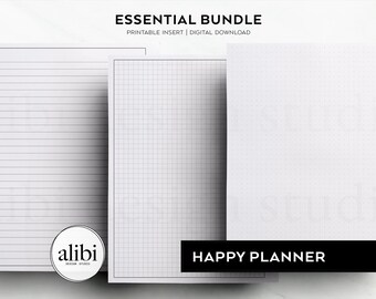 Happy Planner Printable Inserts Grid Paper Dot Grid Lined Paper HP Classic Essential Bundle Graph Paper Student Planner