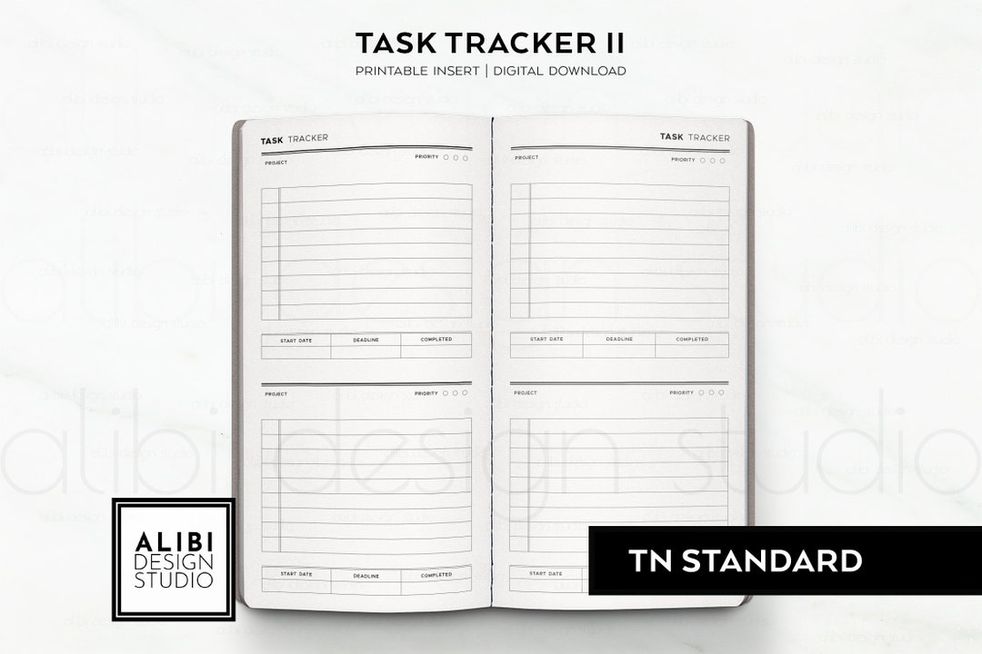 Standard TN Task Tracker Project Planner Work Planner Student Planner ...