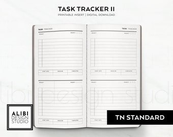 Standard TN Task Tracker Project Planner Work Planner Student Planner Task Management Productivity Planner Travelers Notebook Printable