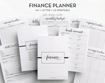Finance Planner Budget Planner Expense Tracker Income Tracker Monthly Budget Financial Journal Savings Finance Printable Bundle A5 A4 Letter