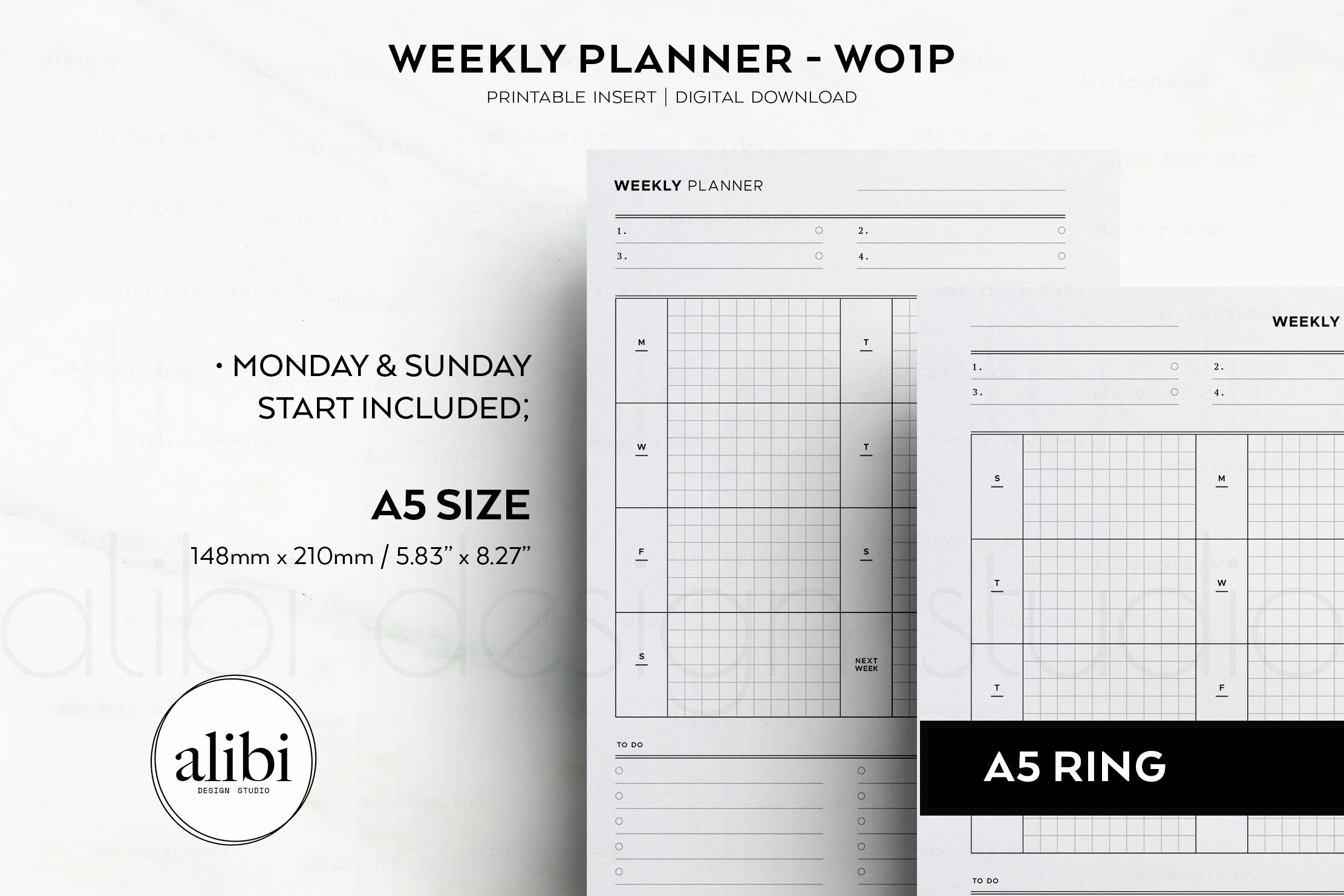 Week Overview Display Send A5 Weekly Overview Weekly Planner Week on 1 Page Week at a Glance ...