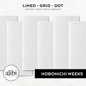 Hobonichi Weeks Grid Paper Dot Grid Lined Paper Printables Hobo Wochen druckbare Einsätze