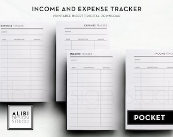Pocket, Budget Planner Expense Tracker Income Tracker Financial Planner Spending Tracker Pocket Printable Planner Inserts