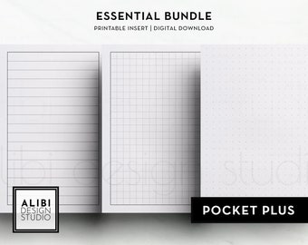 Pocket Plus Grid Paper Dot Grid Lined Paper Student Planner Pocket XL Essential Printable Planner Inserts