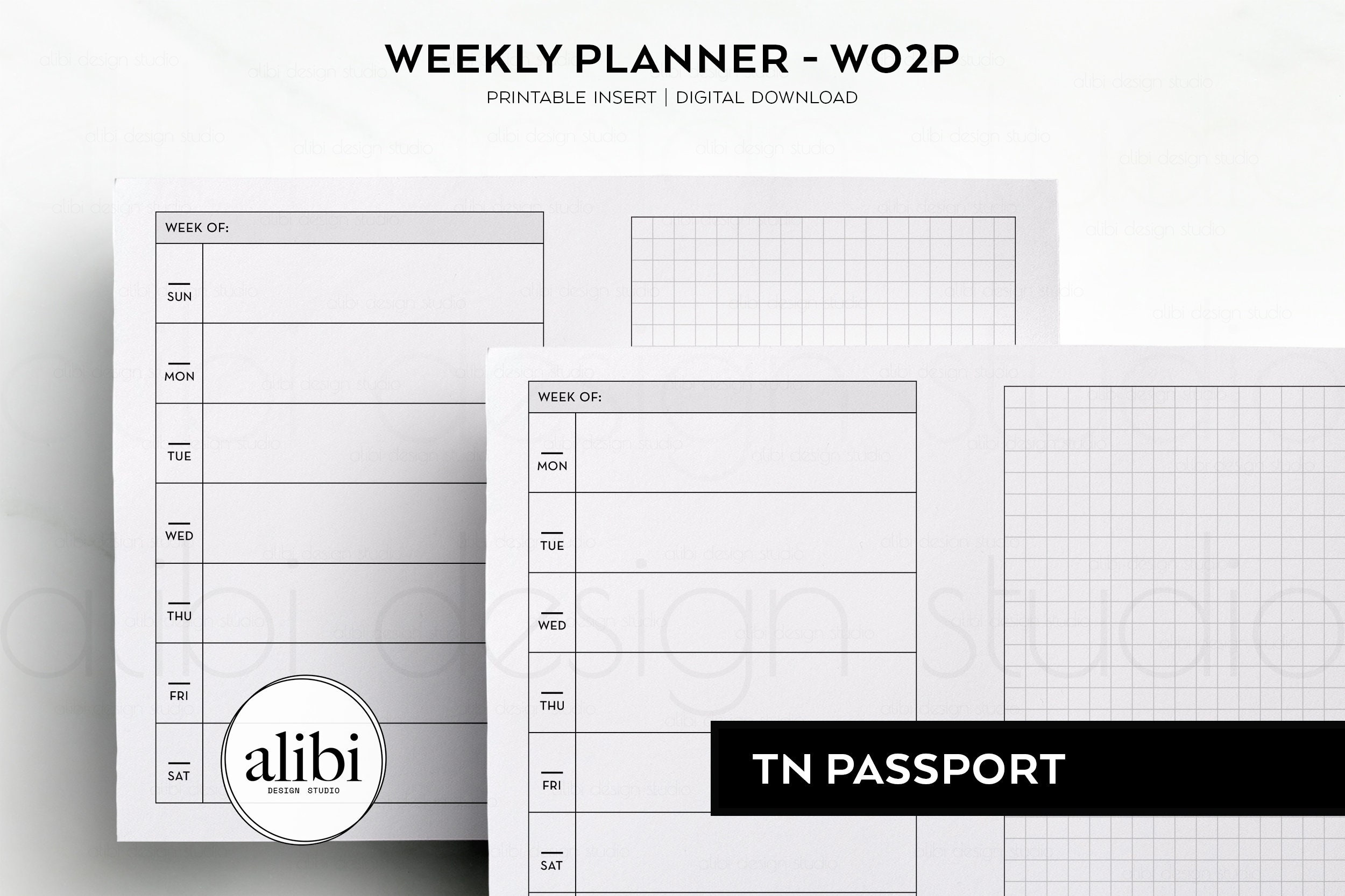 Passport TN Weekly Planner Travelers Notebook Weekly on 2 Page ...