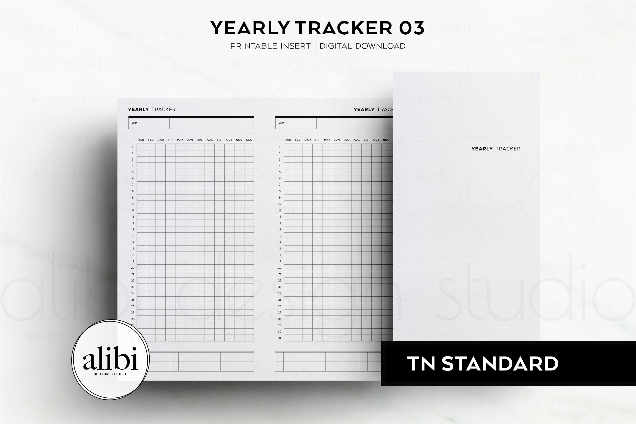 Standard TN Year Tracker Habit Tracker Yearly Overview Mood Tracker ...