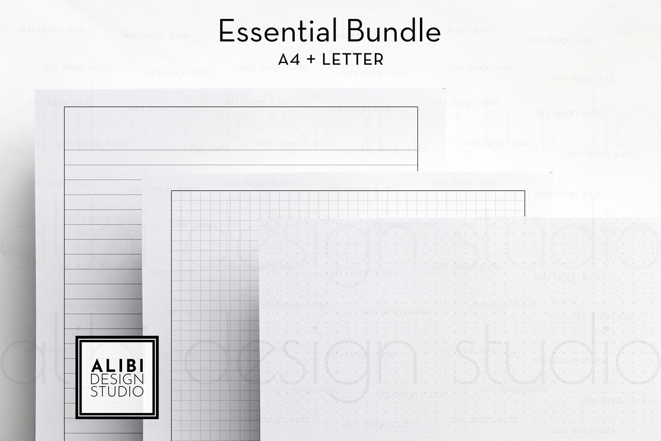 A4 US Letter Basic Bundle Grid Paper Dot Grid Paper Lined - Etsy