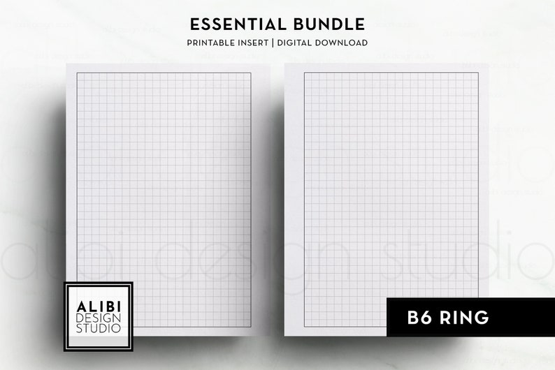 B6 Rings, Essential Planner Printable Inserts Grid Paper Dot Grid Paper ...