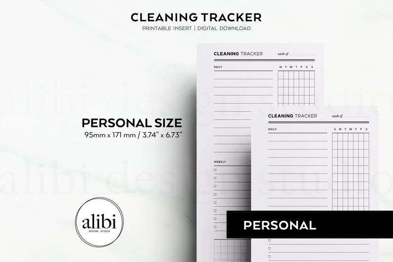 Personal Cleaning Tracker Printable Weekly Habit Tracker Personal ...
