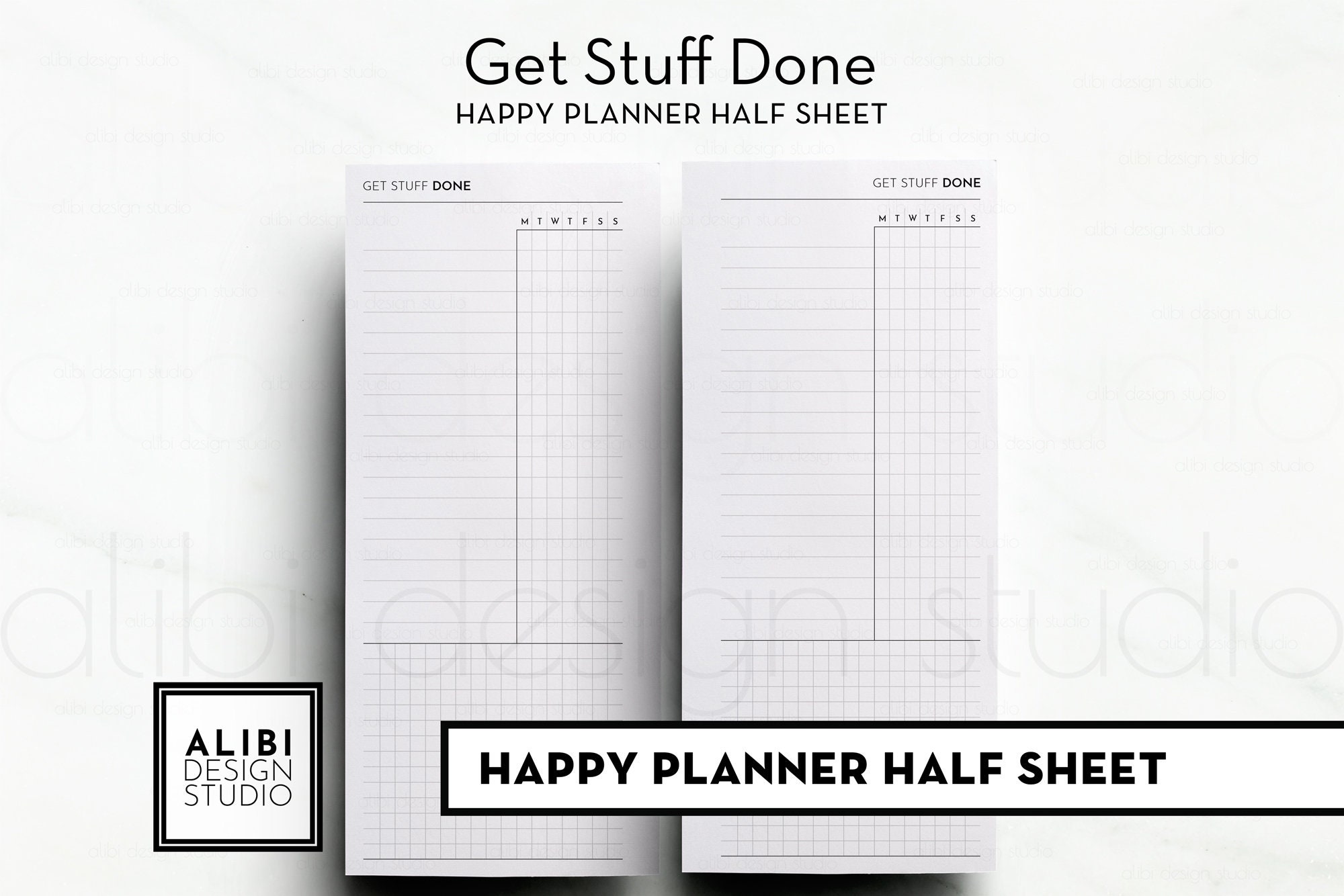 Happy Planner Half Sheet Get Stuff Done Habit Tracker For Etsy