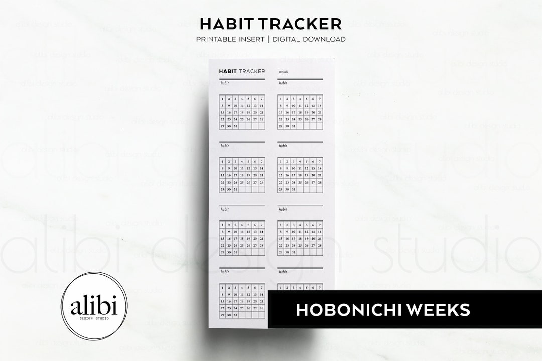 Hobonichi Weeks Habit Tracker Monthly Planner Hobo Weeks Printable ...